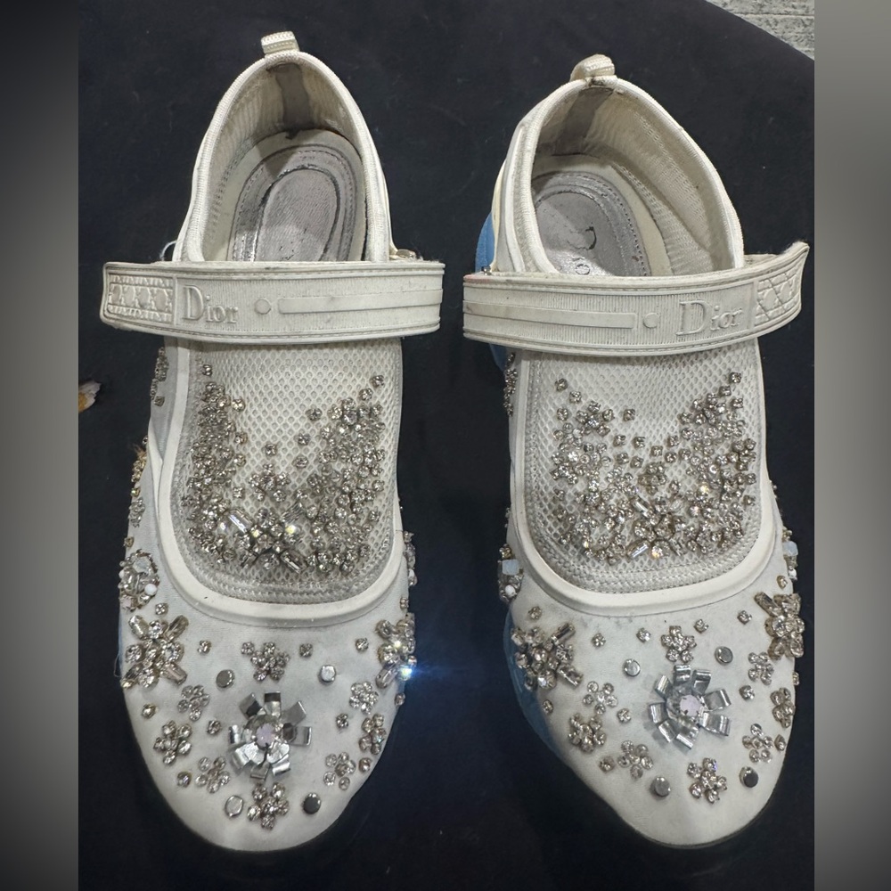 Dior Crystal-Embellished White Sneakers